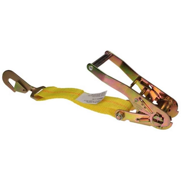 Us Cargo Control 2" x 11" Fixed End w/ Ratchet and Twisted Snap Hook